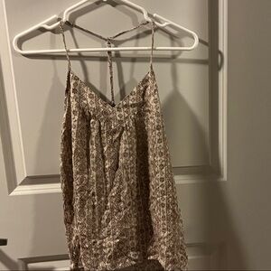 Daytrip Beige and Brown Printed Strappy Tank Top